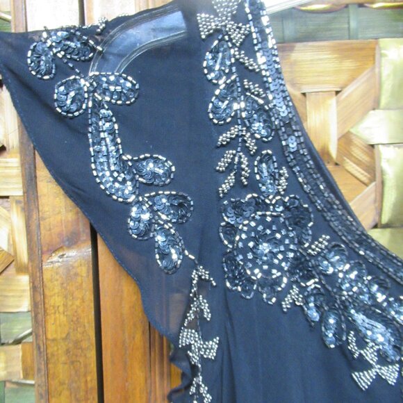 JKara Black Formal Dress with Sequin and Beaded Detail - Picture 7 of 12